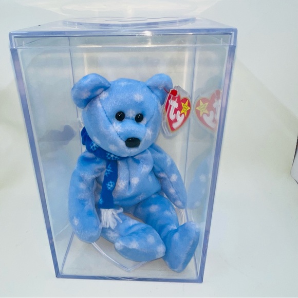 TY 1999 Holiday Teddy Beanie Babies NWT Always Stored in Case Tag Errors Bear - Picture 2 of 16